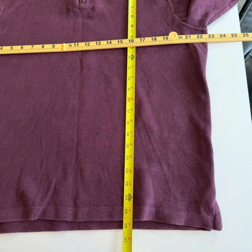 Polo‎ Ralph Lauren Mens Large Burgundy Maroon 100% Cotton Quarter Zip Pullover